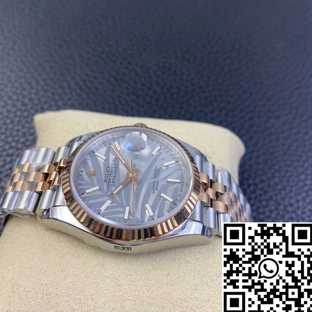Pattern Rolex Factory EW Datejust Silver M126231-0031 Palm Dial Leaf 0112